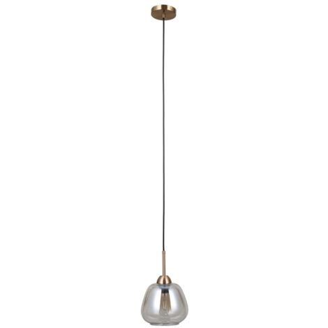 Lampada a sospensione minimal oro vetro ambra E27 Italux (1/2)