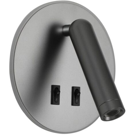 Lampada da parete LED 8W con faretto e interruttore FURLA WL537421GR Italux (1/4)