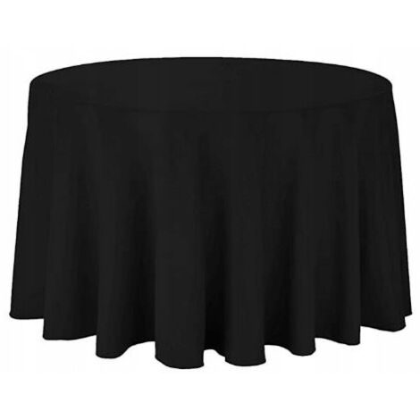 Tovaglia Rotonda In Spandex Elasticizzato Nero - Diametro 1,8 M (183 Cm) Per Tavolo Con Base A 4 Gambe - 2