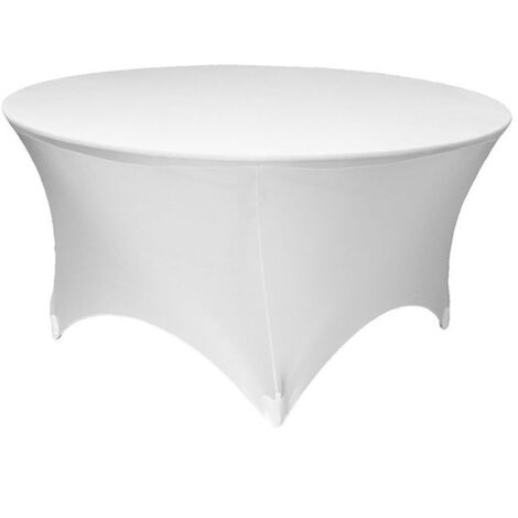 Tovaglia elastica bianca per tavoli rotondi diametro 180cm (1/5)