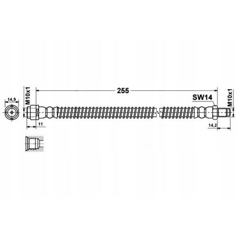 Tubo Freno RIDEX 83B0085 Per Assale Posteriore, Lunghezza 285 Mm, Per Mercedes-Benz Classe E/CLS/SL