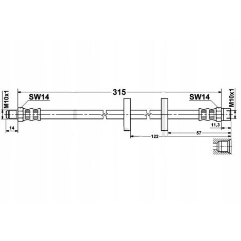 Tubo Freno Flessibile NK 8547171 – Ricambio Auto, Lunghezza 287 Mm, Nuovo - 5