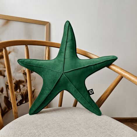 Cuscino grande a forma di stella marina VELVET VE2225  verde bottiglia (1/2)