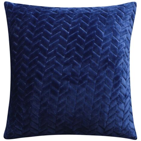 Federa decorativa, motivo a spina di pesce, blu navy (1/5)