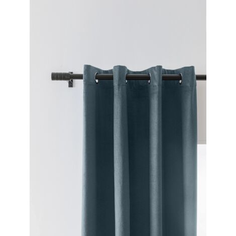 TENDA IN VELLUTO OSCURANTE CON OCCHIELLI 140x250 BLU