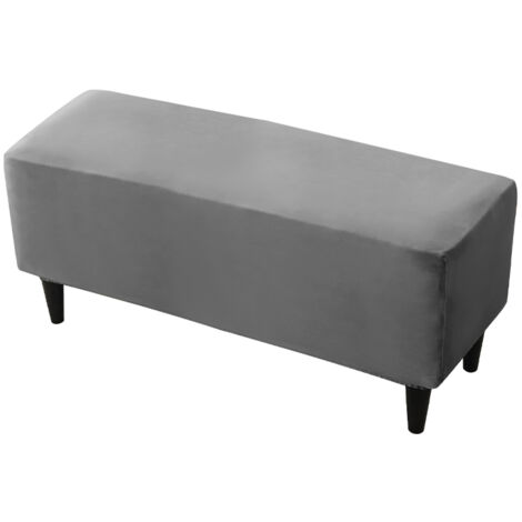 Fodera per pouf DOUBLE BENCH, FOOTREST, velluto, grigio scuro
