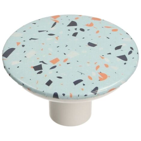 Manopola GX01, bianca, blu terrazzo