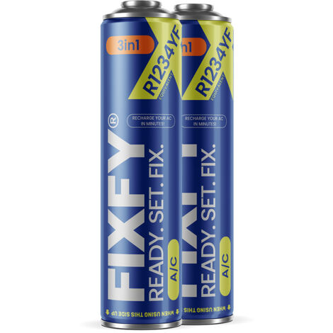 FIXFY 3 in 1 gas di ricarica per aria condizionata 500 ml - 2x LATTE GRANDI + 70% R1234yf