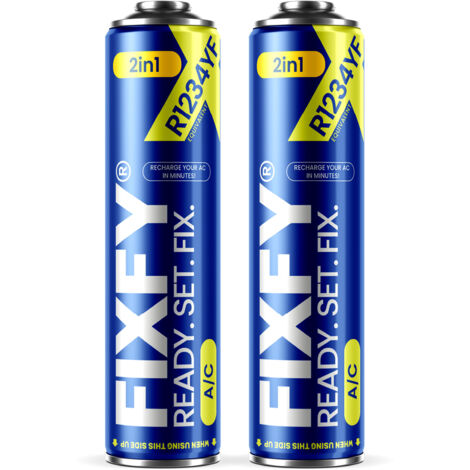 FIXFY 2in1 gas di ricarica per aria condizionata 500ml - 2x LATTE GRANDI +70% R1234yf