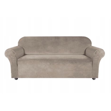 COPRIDIVANO 3 POSTI IN VELLUTO BEIGE CAPPUCCINO [22Z3]