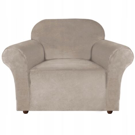 RIVESTIMENTO PER POLTRONA/DIVANO BEIGE CAPPUCCINO VELLUTO 1 POSTO [22Z1] (1/5)