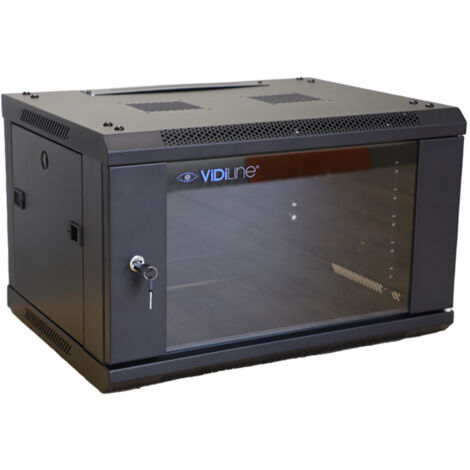 Porta in vetro temperato da 3 mm con serratura per armadio rack da 6U