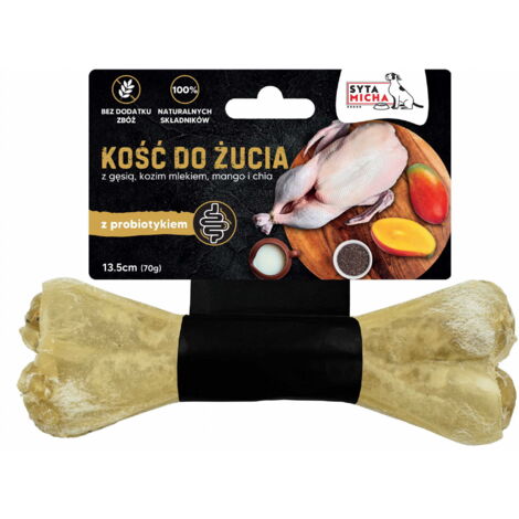 Osso da masticare con probiotico Oca e Manzo con latte di capra, mango, chia Syta Micha (1/5)