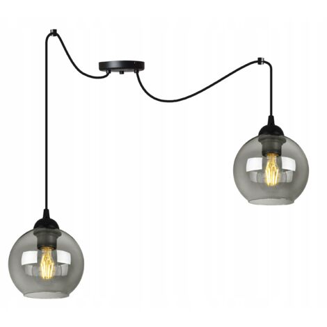 ELEGANTE LAMPADA A SOSPENSIONE A FORMA DI RAGNO, PARALUME IN VETRO