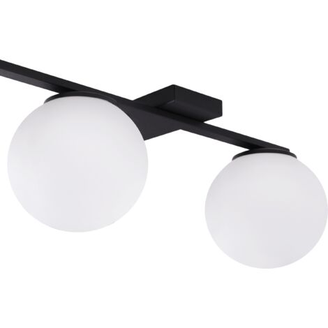 Plafoniera Vintage ZMH Con 3 Faretti In Cristallo, Orientabile 350°, Nera, Attacco E14, Senza Lampadine