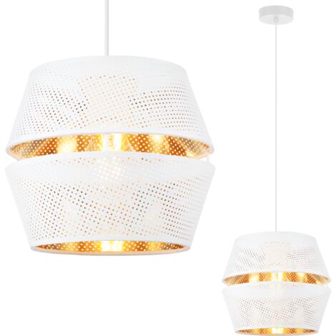 ASTI DUO BARREL LAMPADA A SOSPENSIONE BIANCA 1PL PARALUME BIANCO ORO SS