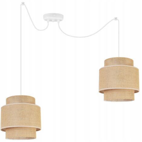 LAMPADA A SOSPENSIONE, LAMPADARIO DA SOFFITTO, PARALUME, BOHO JUTA