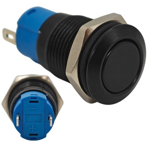Interruttore on/off, pulsante a scatto 12 mm nero
