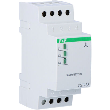 F&F CZF-BS Phasenüberwachungsrelais – 3x 400V + N, 10A, Mit Signalisierung, 2 Module