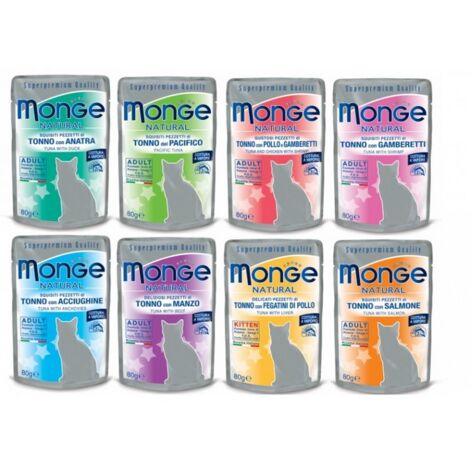 Monge Superpremium Gatto, in busta 80gr - Tonno con Fegatini di Pollo - KITTEN