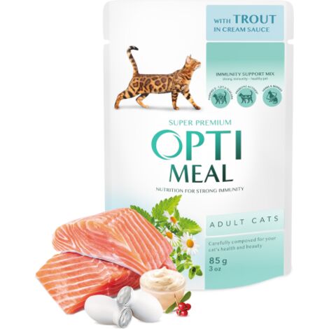 OPTIMEAL Cat Adult Trota in salsa cremosa 85 g