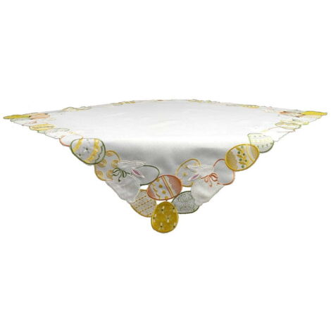 Runner da tavola natalizio 85x85 ricamato coniglietto pasquale