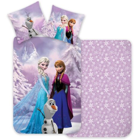 Biancheria da letto in cotone 100x135 FROZEN Anna ed Elsa