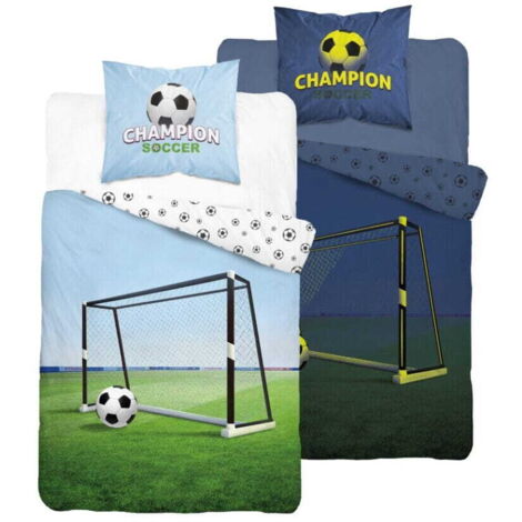 Set di biancheria da letto che si illumina al buio, porta da calcio da 140x200