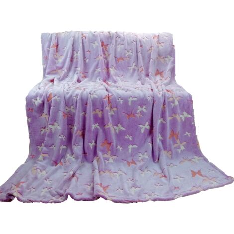 NiCoLa Coperta Che Si Illumina Al Buio Per Bambini - Pile Flanella Morbida 120x150 Cm Grigia - 2