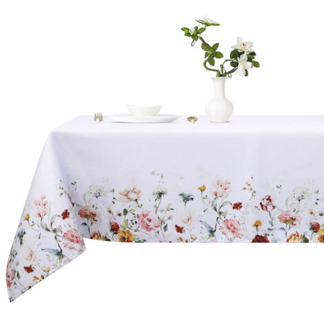 Tovaglia Runner In Tessuto Con Fiori Di Grano | Antimacchia 120x160 Cm | Poliestere Di Qualità | Ideale Per Cucina E Giardino
