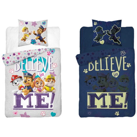 AYMAX SPRL Set Biancheria Da Letto Paw Patrol Per Bambini – 140x200 Cm Con Federa Inclusa