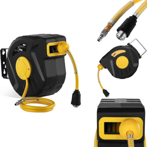 Avvolgitubo automatico a parete con tubo pneumatico per compressore, attacco 1/4 8221, lunghezza 11 m (1/5)