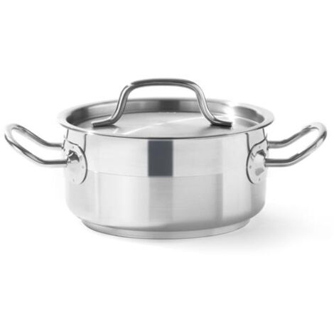 Pentola bassa Profi Line con coperchio 1,5 l diametro 160 x 75 h - Hendi 830000 (1/5)