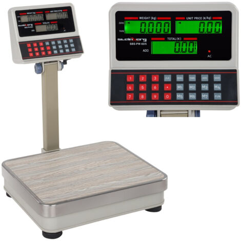 Bilancia da officina con piattaforma LCD SBS-PW-60 fino a 60 kg