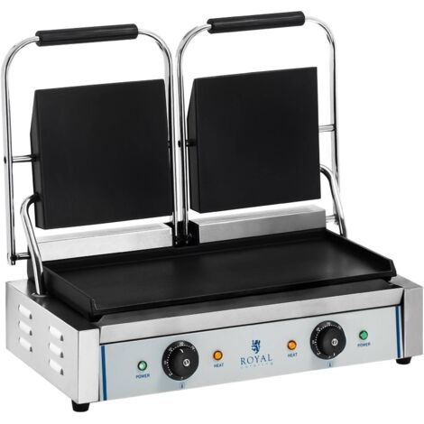 Griglia a contatto, doppia faccia, liscia, 3600W, 230V, Royal Catering
