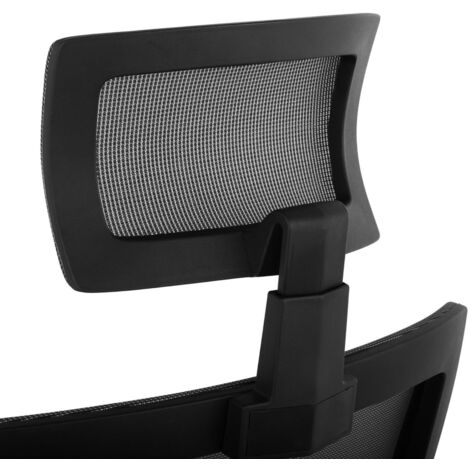 MONO-20 Sedia Da Ufficio Ergonomica In Rete Nera | Poggiatesta, Supporto Lombare, 3 Posizioni Di Blocco