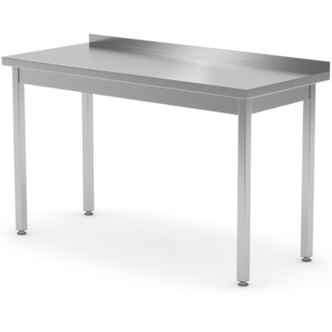 Tavolo da lavoro a parete in acciaio con bordo 100x70x85 cm - Hendi 812679 (1/2)