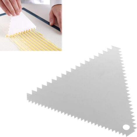 Raschietto per pasticceria triangolare seghettato in acciaio inox 110x110mm - hendi 554227 (1/3)