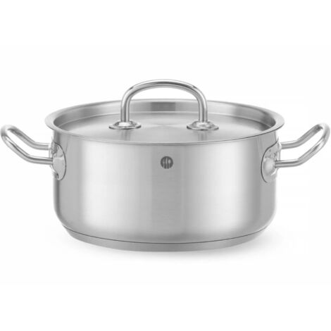 Pentola bassa con coperchio Kitchen Line 2,9 l diametro 200 x 95 h - Hendi 836019 (1/5)