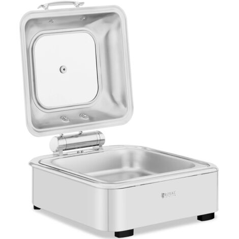 Set Scaldavivande In Acciaio Inox 9 Litri Con 3 Vaschette E Supporto