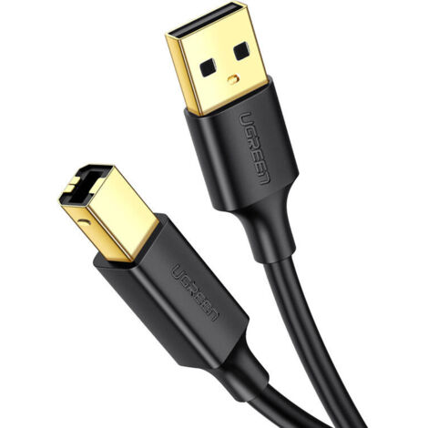 Cavo per stampante UGREEN US135 USB 2.0 AB, placcato oro, 3 m (nero) (1/5)