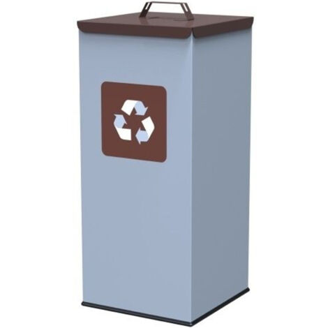 Contenitore per la raccolta differenziata dei rifiuti metallici 30x30x70cm 60L BIO - coperchio marrone (1/2)