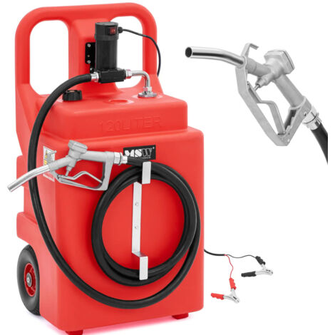 Serbatoio carburante portatile con pompa elettrica e distributore su ruote 37 l/min 120 l