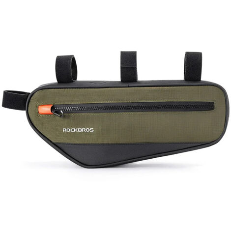 Borsa da telaio per bicicletta con tasca laterale 1,7 l - verde e nera (1/5)