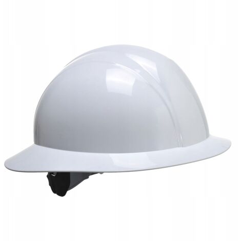 Casco industriale a tesa larga per l'edilizia, non perde nel colletto
