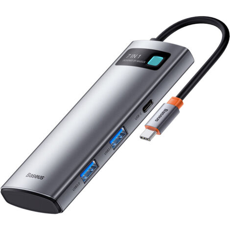 HUB USB multifunzionale 7 in 1 Tipo C HDMI TF PD Lettore di schede Grigio (1/5)