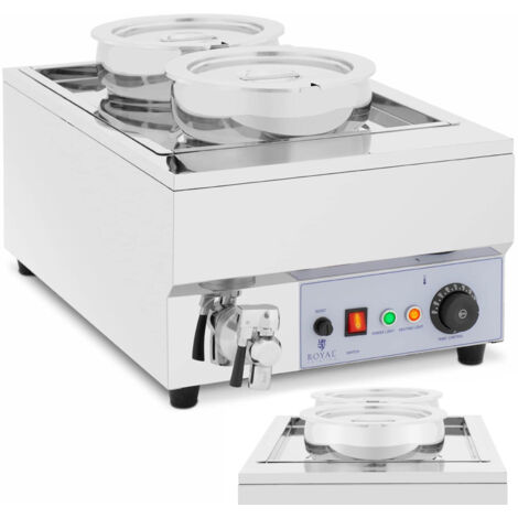 Stazione riscaldante elettrica a bagnomaria per zuppe, fonduta e cioccolato 1500 W 2 x 7 l (1/5)