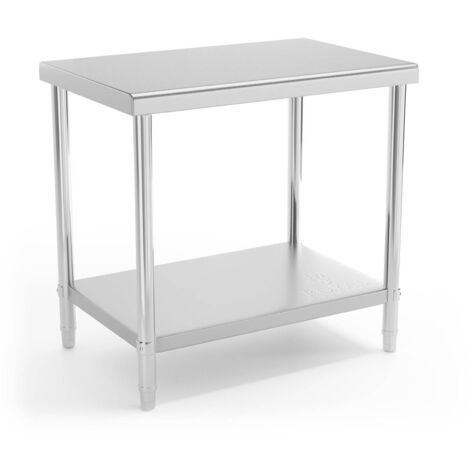 Tavolo da lavoro in acciaio inox con ripiano 90x60cm