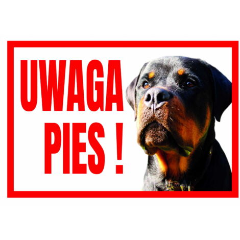 Cartello Attenzione Al Cane Rottweiler – PVC 3 Mm – 150x100 Mm – Con Viti – Prodotto In Francia – Garanzia 5 Anni Esterni