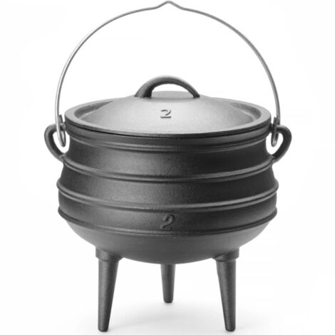 Paiolo in ghisa, pentola da caccia, per cuocere sul fuoco, per zuppe e stufati, diametro 245 x 280 mm, 6 l (1/5)